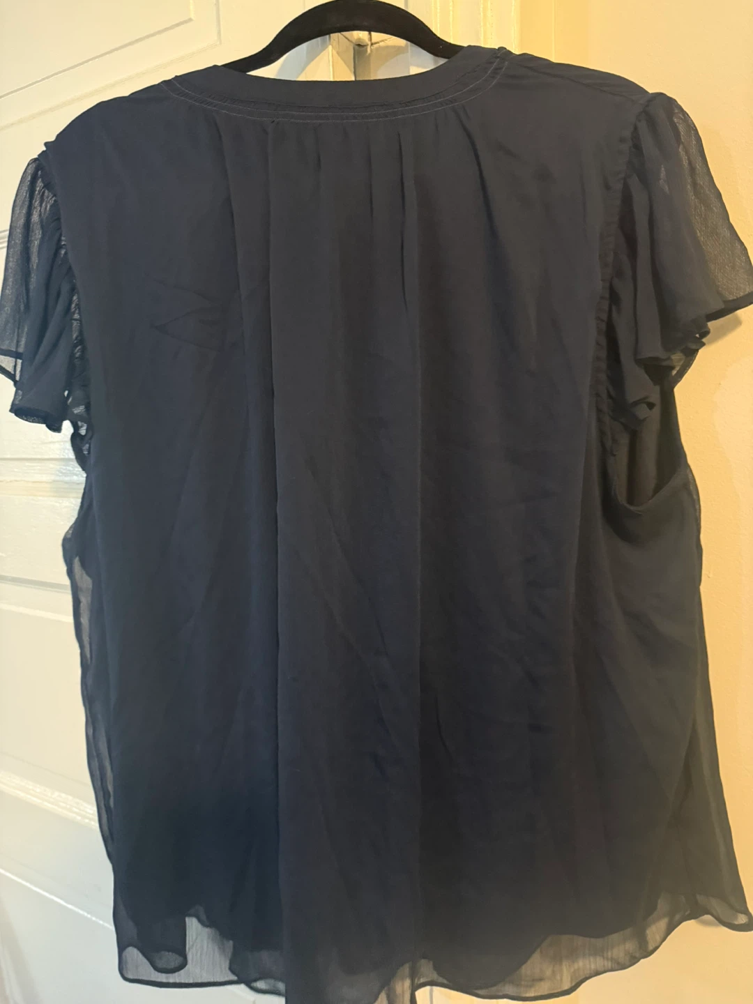 Lauren Conrad Navy Chiffon Blouse - photo 4