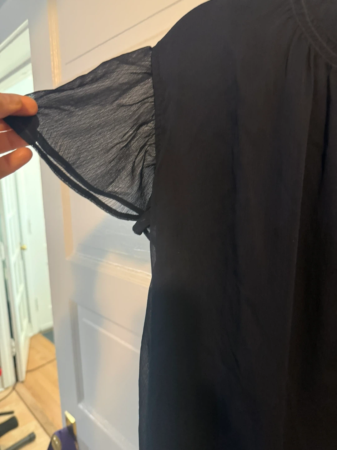 Lauren Conrad Navy Chiffon Blouse - photo 2