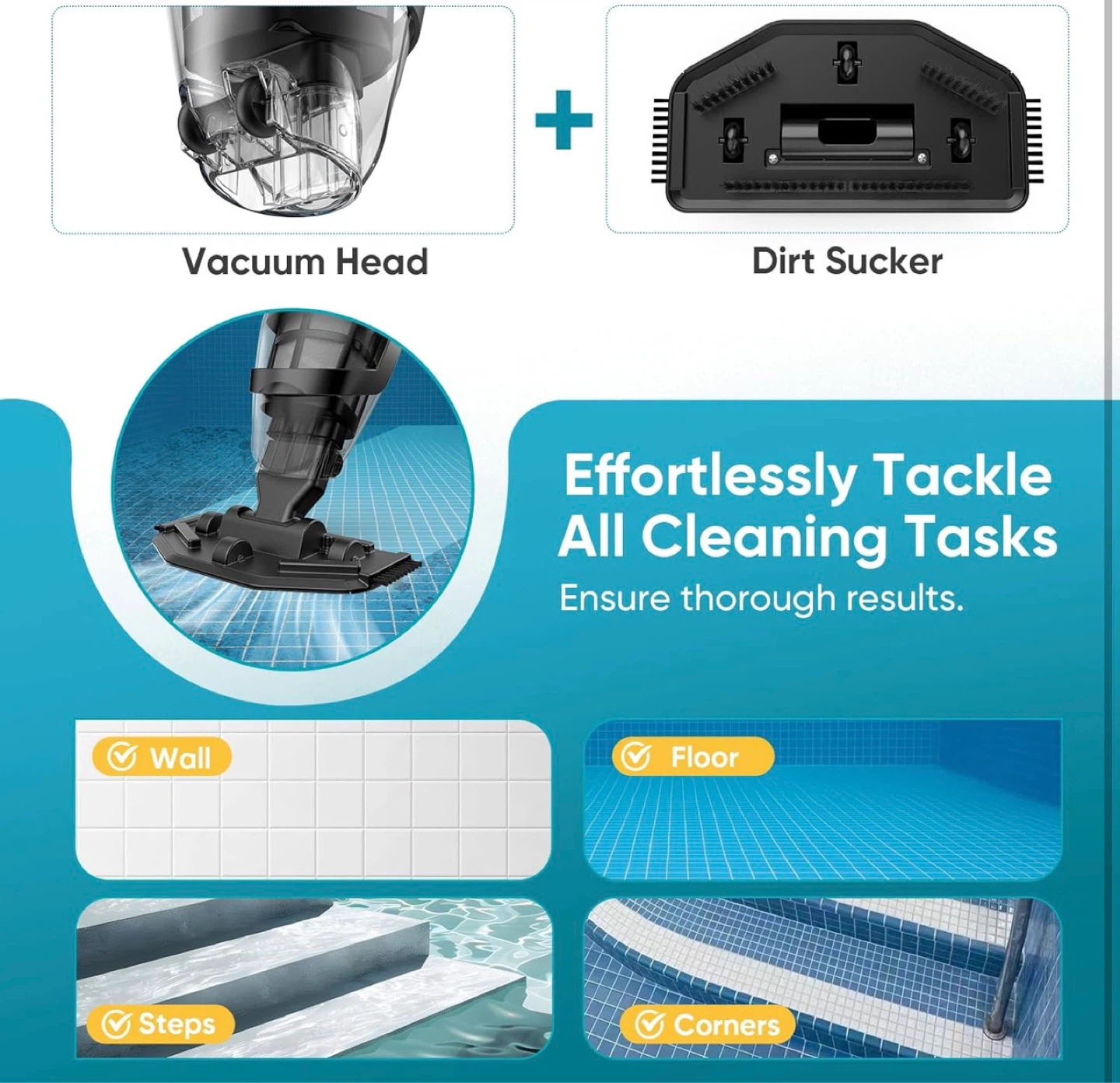 Cordless Pool Vacuum for Above Ground and Inground Pools - photo 3