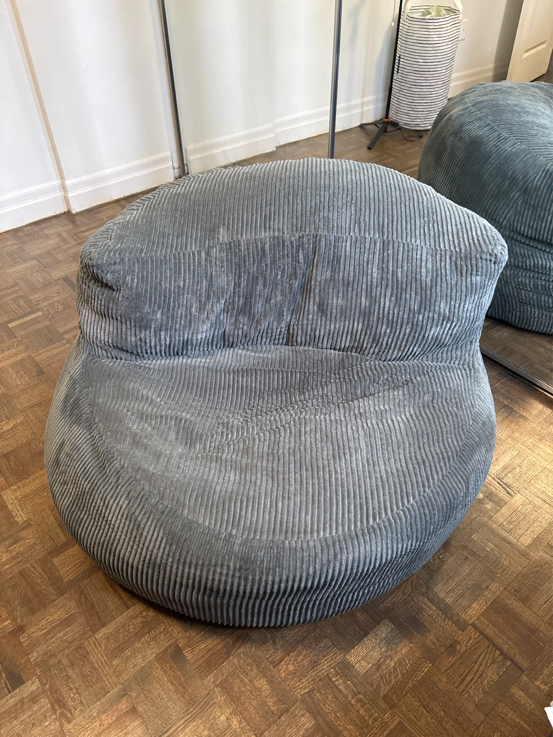 Grey Corduroy Bean Bag Chair