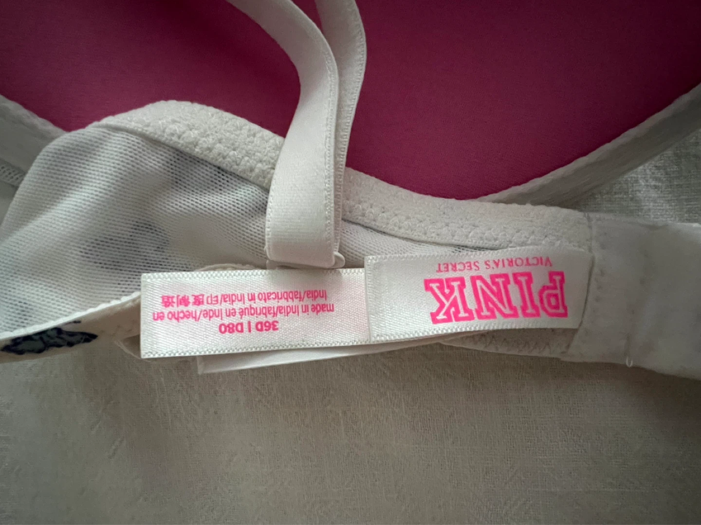 Victoria's Secret Pink Bra 36D White Butterfly Print - photo 3