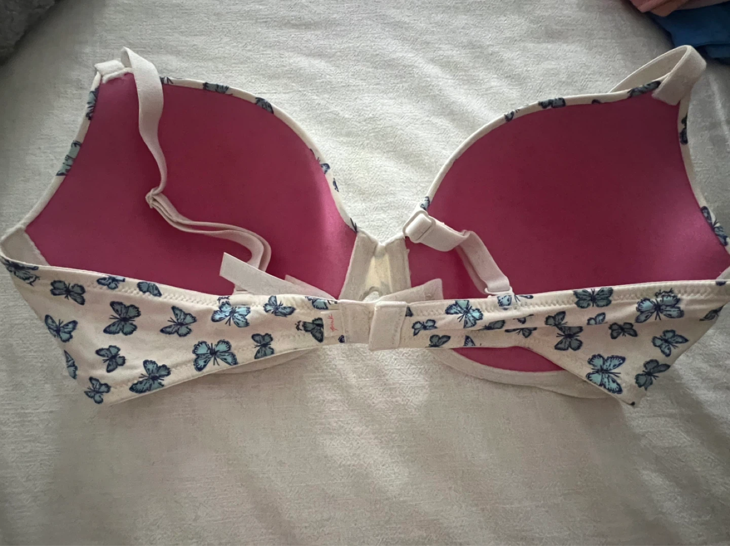 Victoria's Secret Pink Bra 36D White Butterfly Print - photo 2
