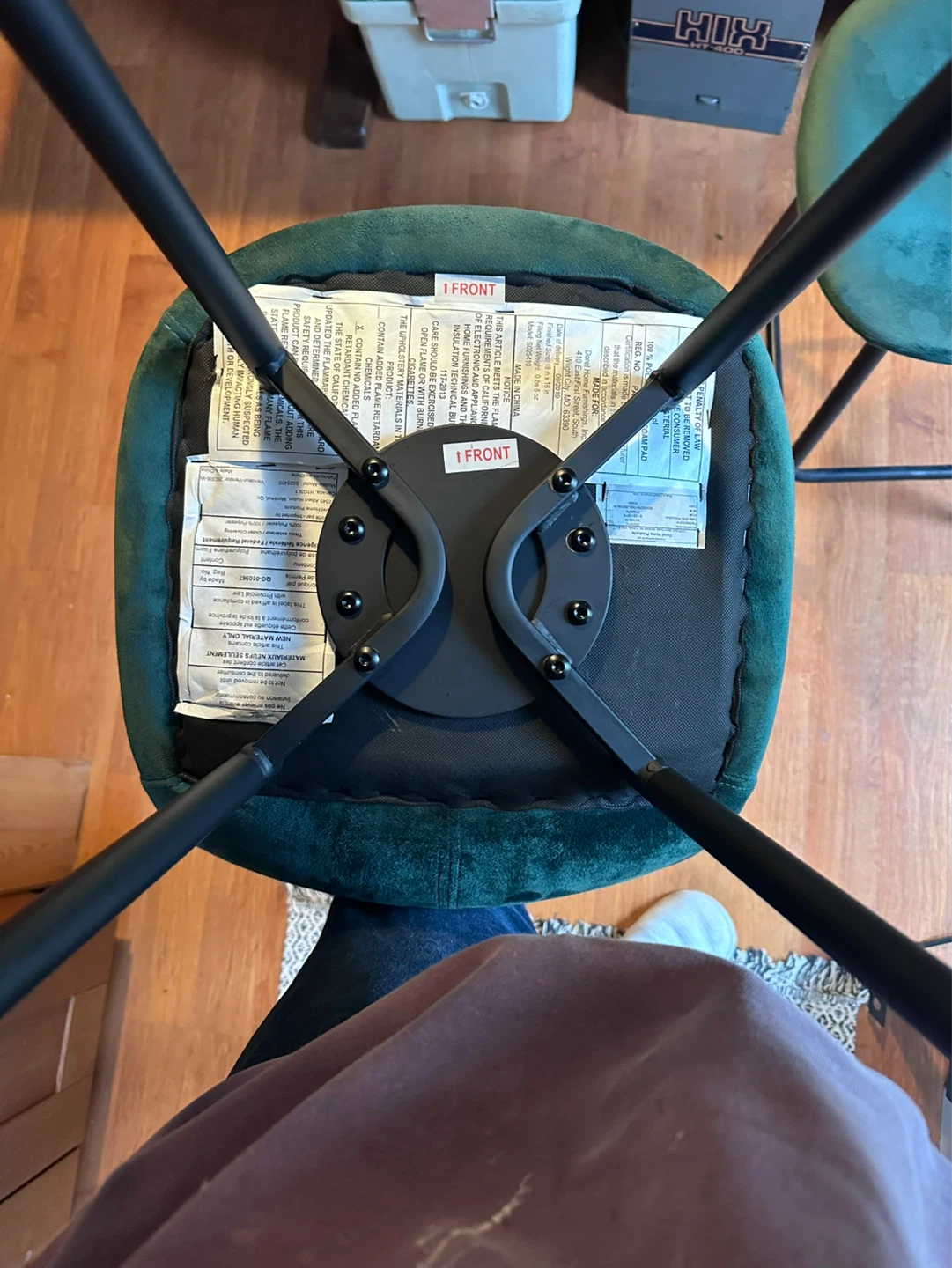 Green Velvet Bar Stools (Set of 2) - photo 4