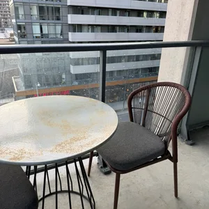 Balcony bistro set with table and two chairs