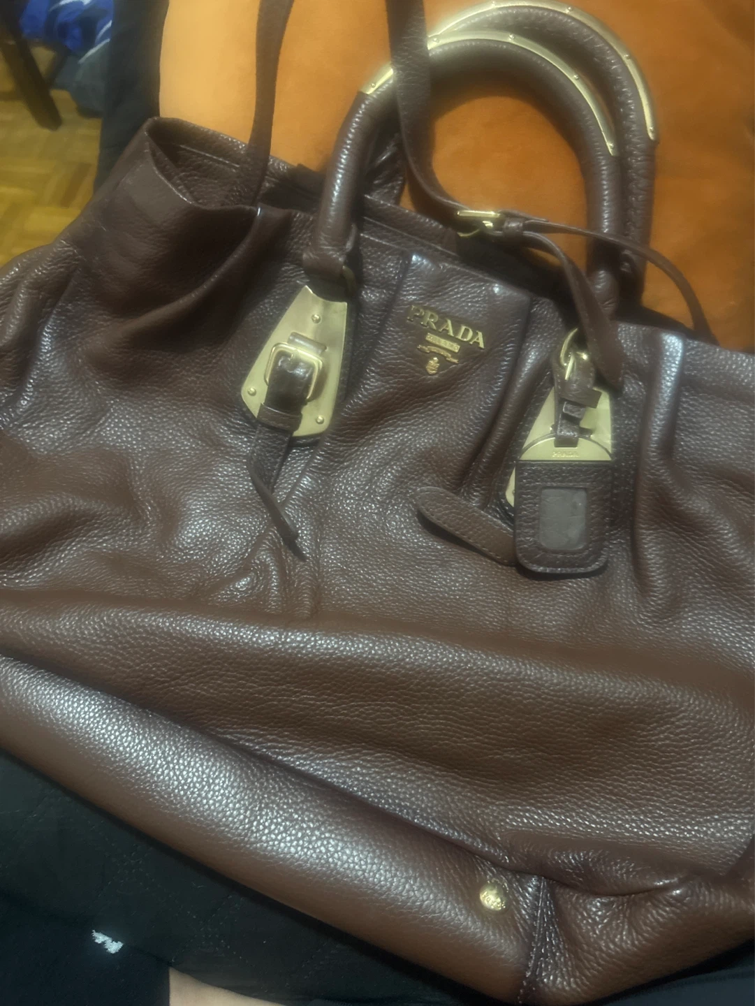 Brown Leather Prada Tote Bag - photo 5