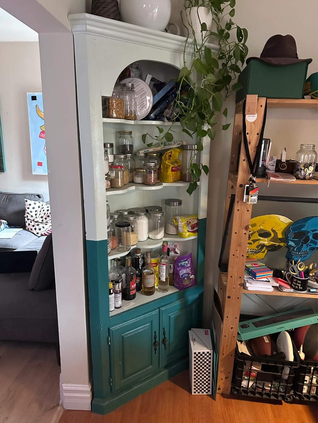 Corner Bookshelf with Cabinet