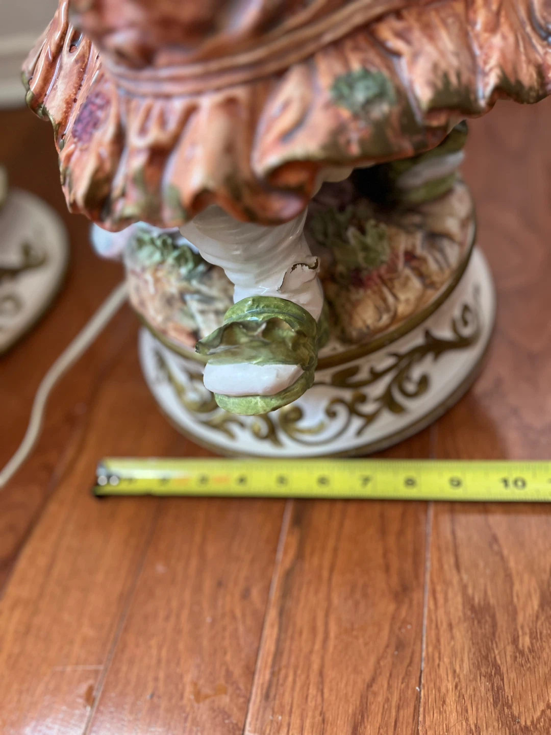 Vintage pair of Capodimonte porcelain figural lamp ,Italy - photo 5