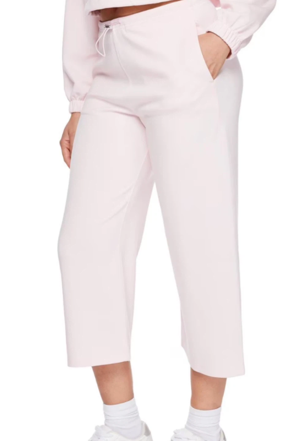 Pink Cropped Wide Leg Sweatpants - photo 3