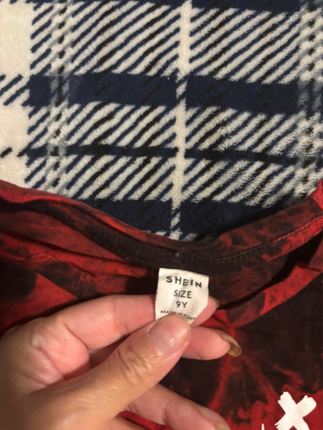 SHEIN Red & Black Tie-Dye Graphic T-Shirt Size 9Y - photo 2
