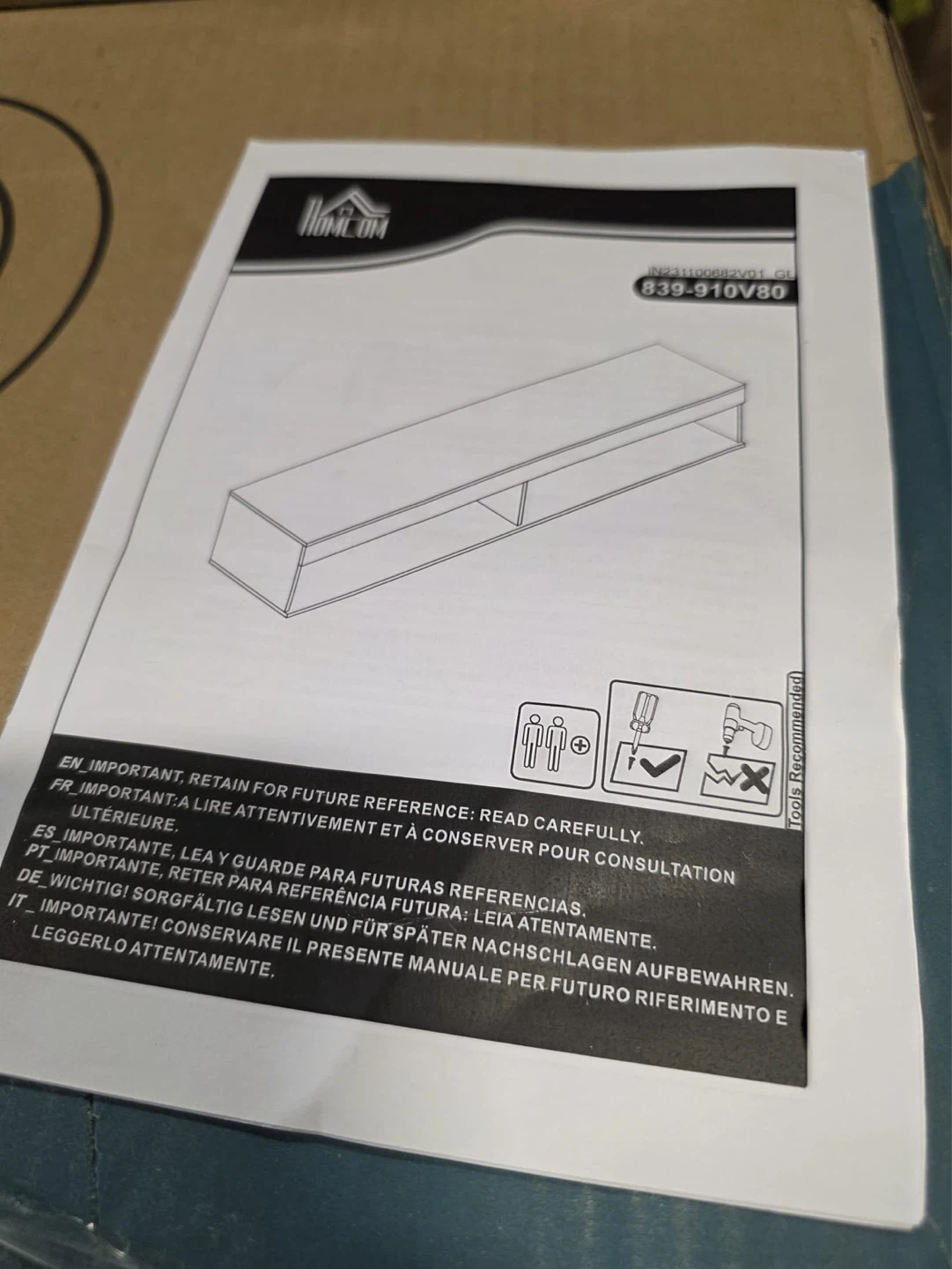 HOMCOM Wall Mounted TV Stand with Storage and LED Lights - photo 3