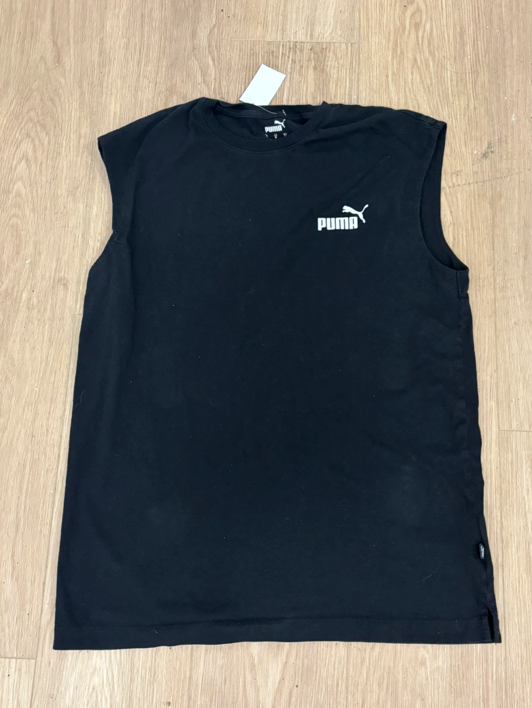 Puma Men's Black Sleeveless T-Shirt - Size Medium