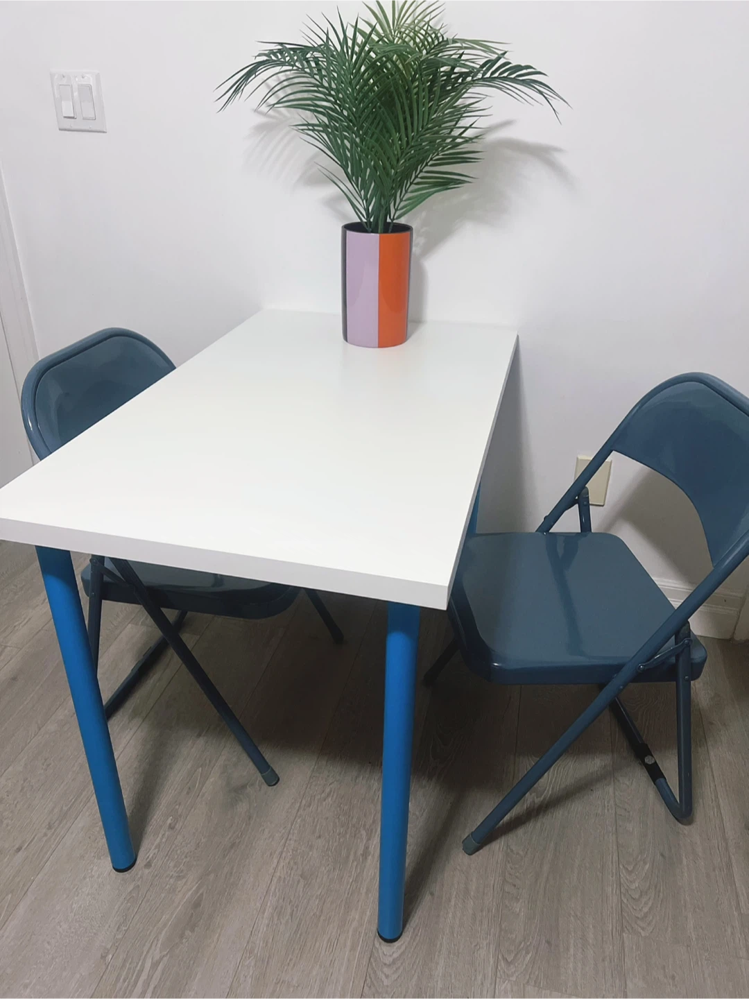 IKEA Table with 2 Folding Chairs,delivery for a fee