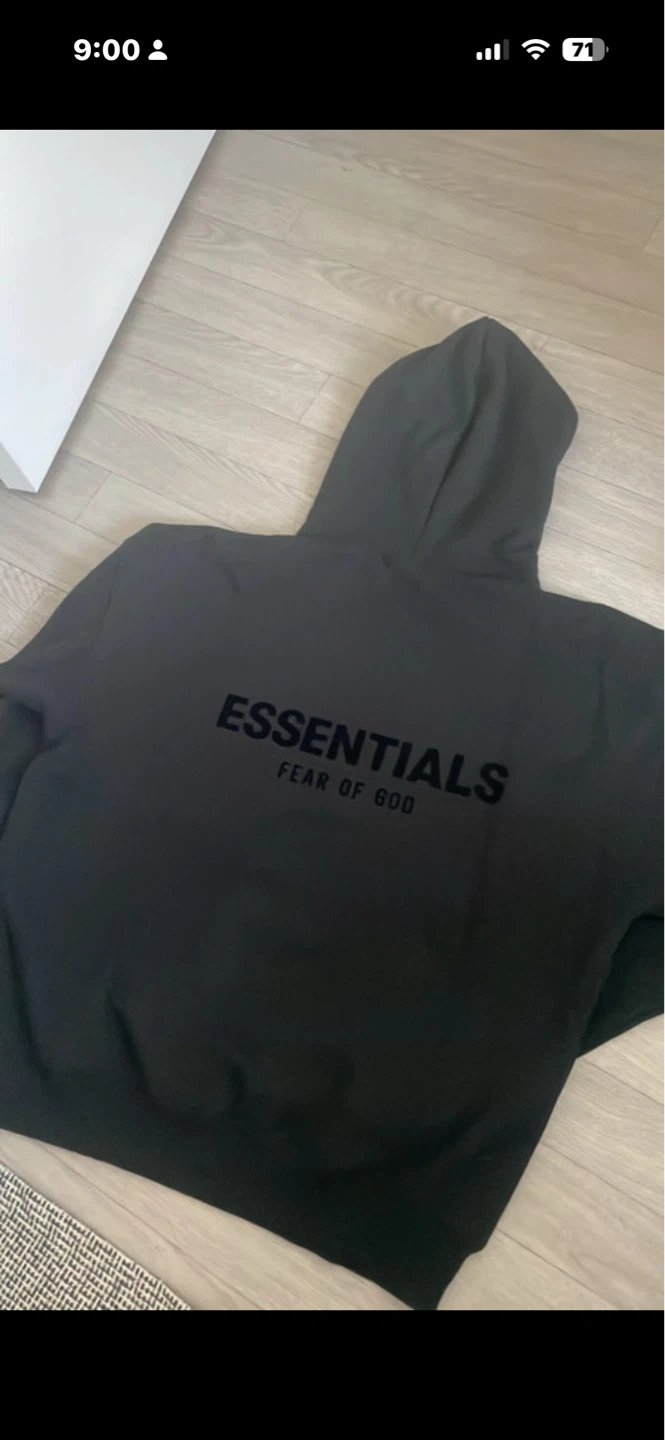 Fear of God Essentials Black Hoodie - photo 3
