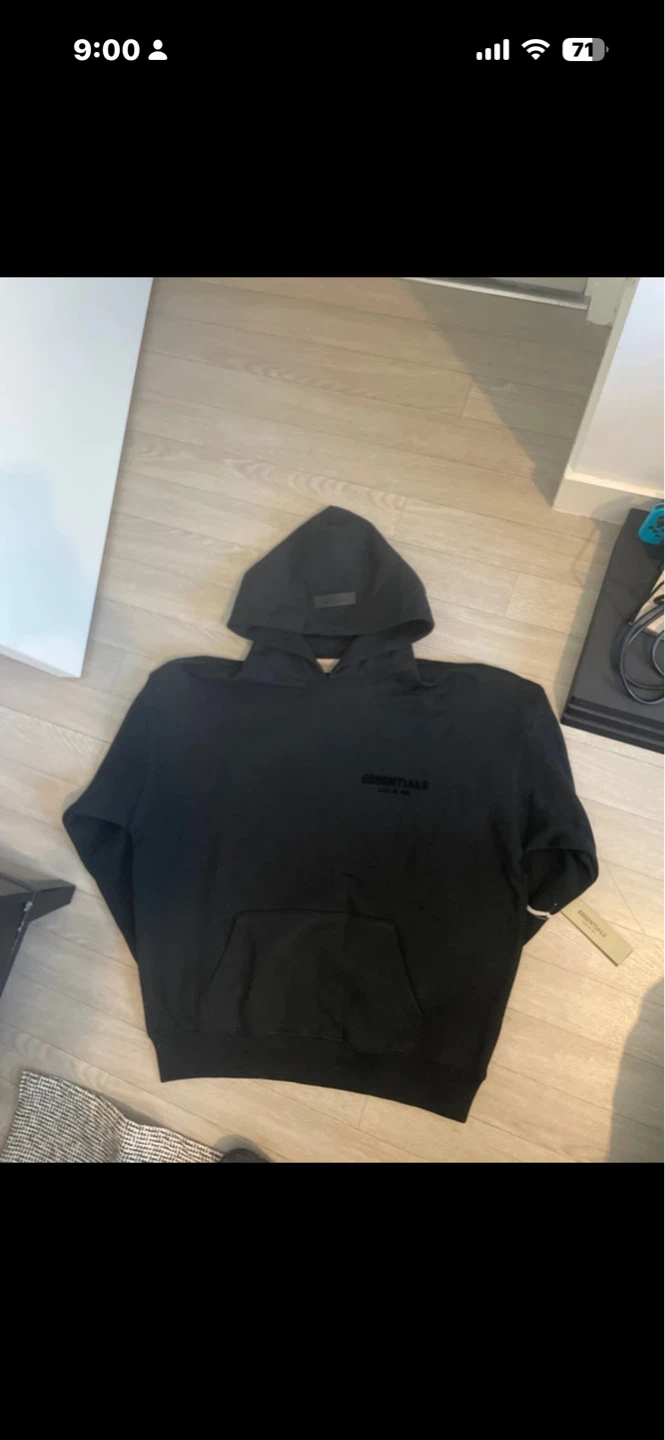 Fear of God Essentials Black Hoodie - photo 2
