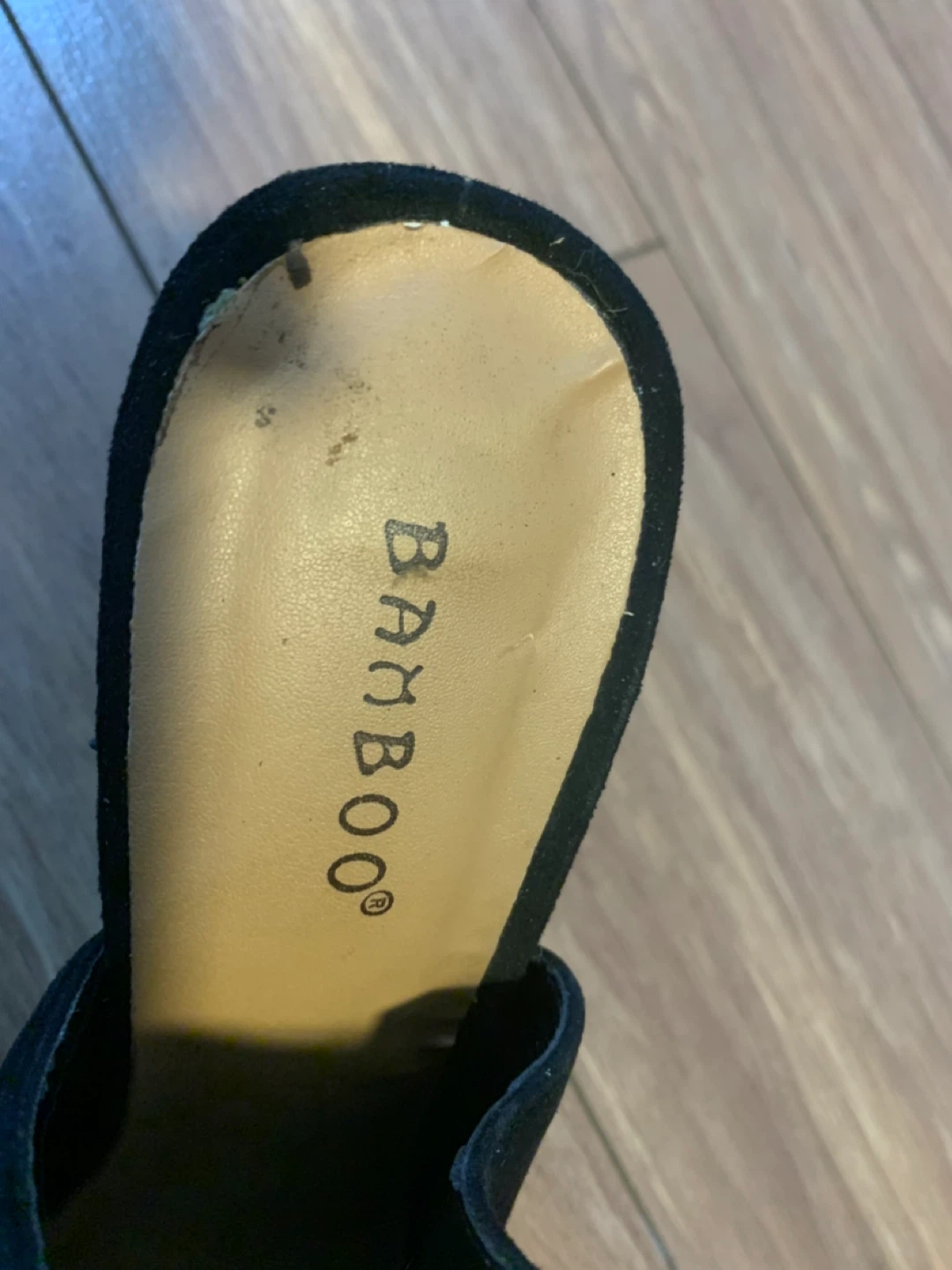 Bamboo Black Suede Block Heel Mules - photo 3