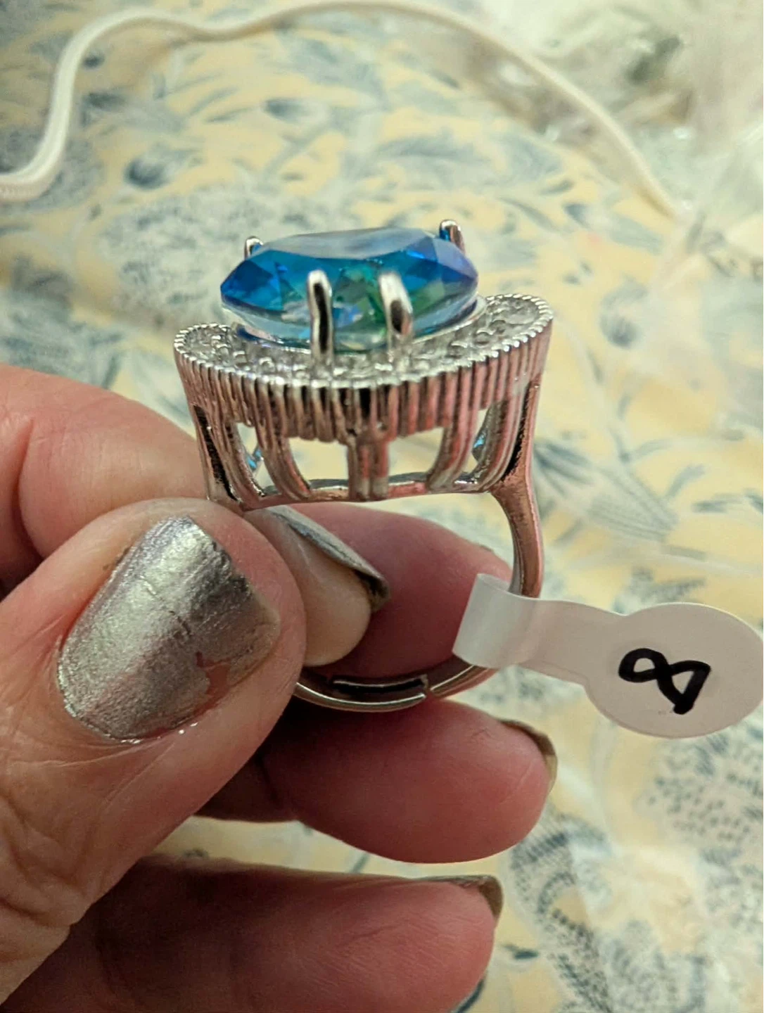 Heart Cut Blue Crystal Statement Ring - photo 4