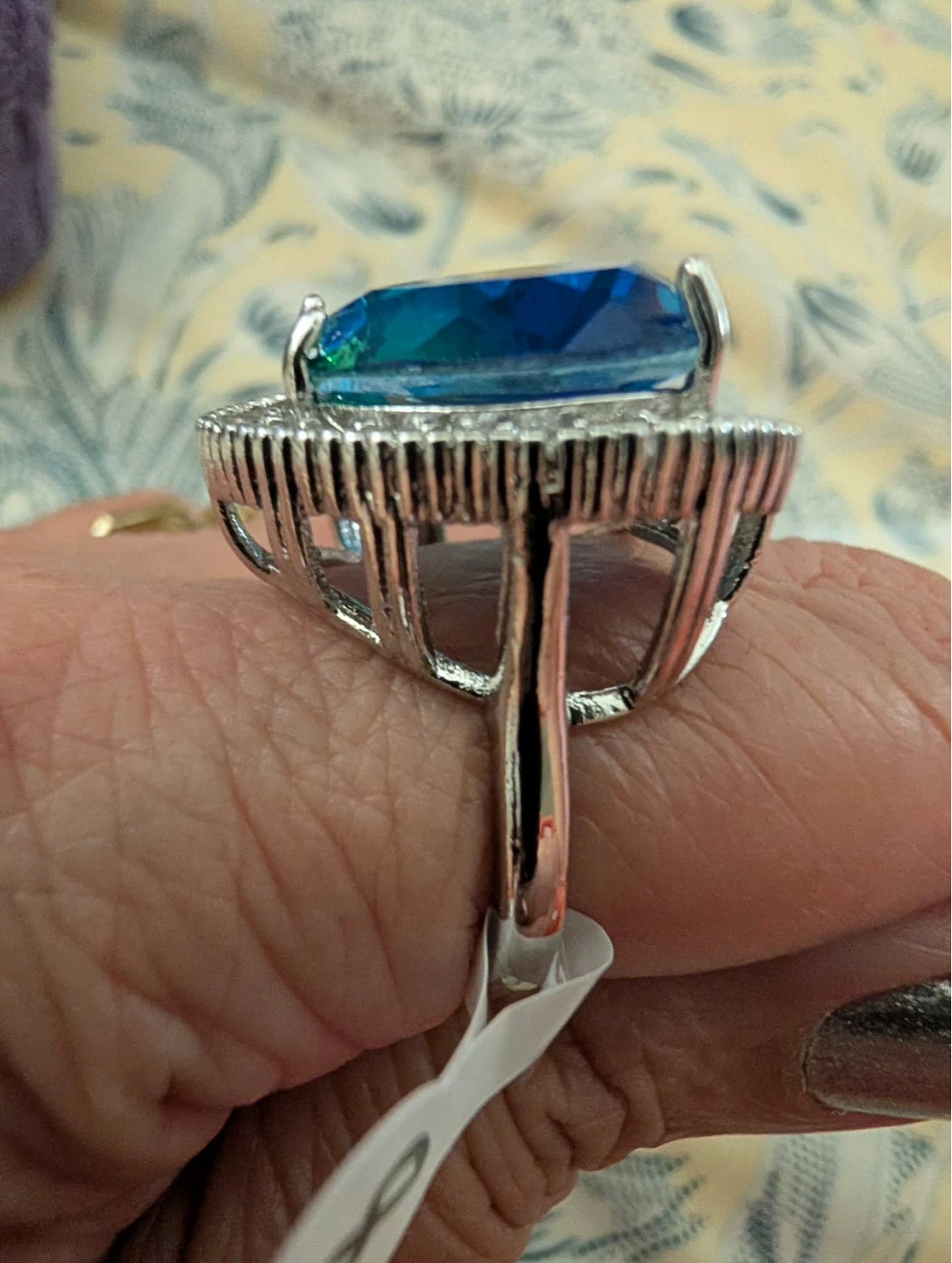 Heart Cut Blue Crystal Statement Ring - photo 5