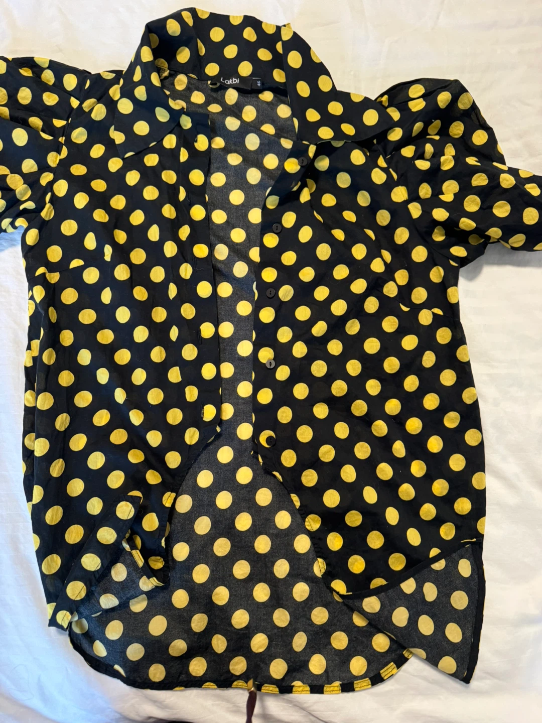 Lakbi Black & Yellow Polka Dot Shirt