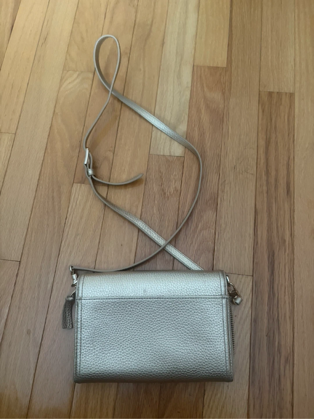 Tory Burch Gold Pebble Leather Wallet Crossbody Bag - photo 2