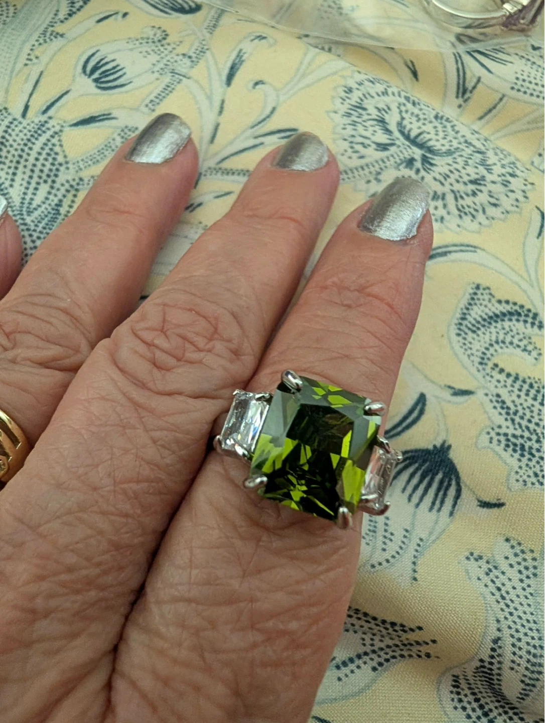 Emerald Cut Green Stone Ring