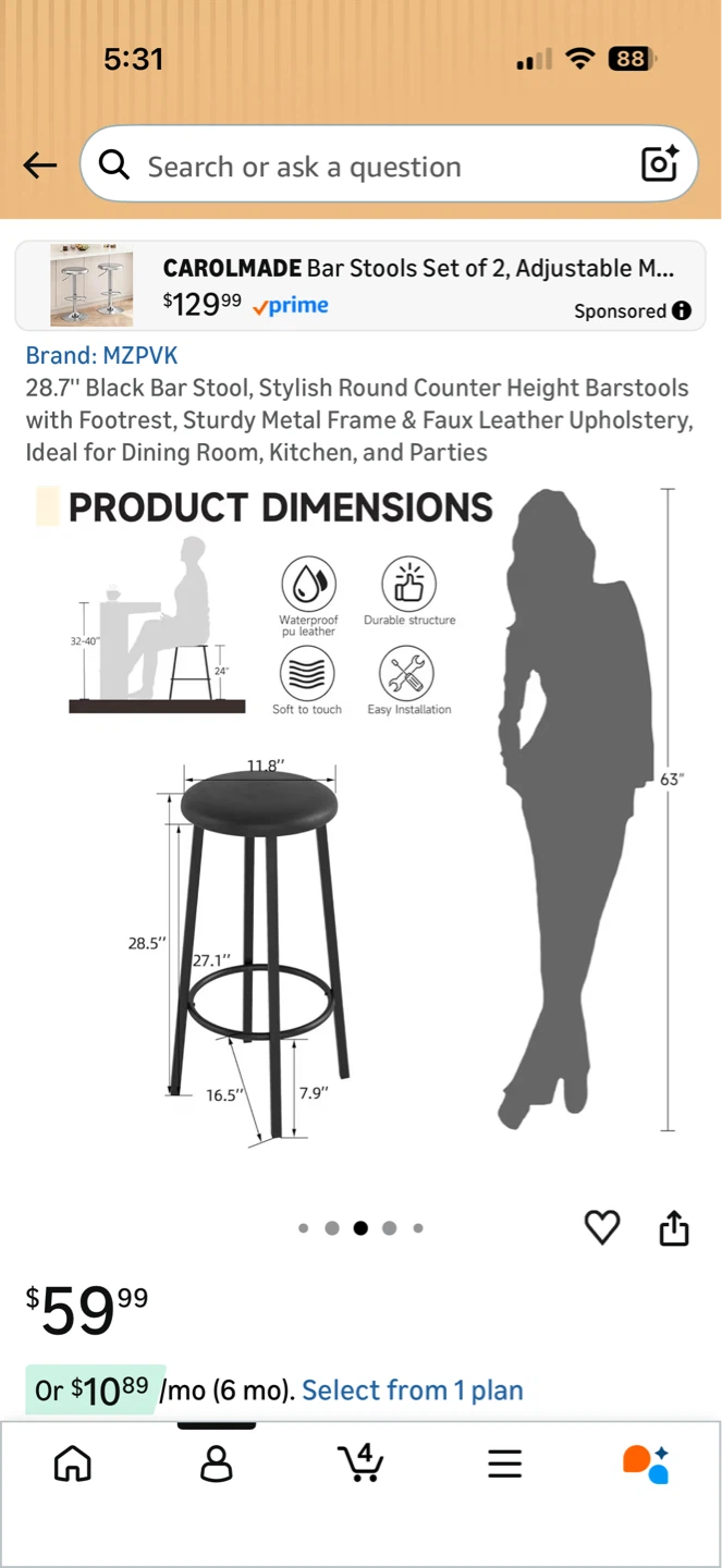 3-Piece Bar Stool Set and 1 Extra Chair - photo 4