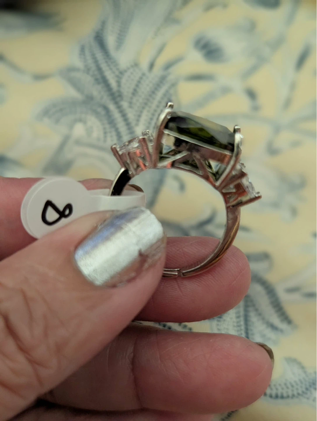 Emerald Cut Statement Ring with Clear Accents - photo 2