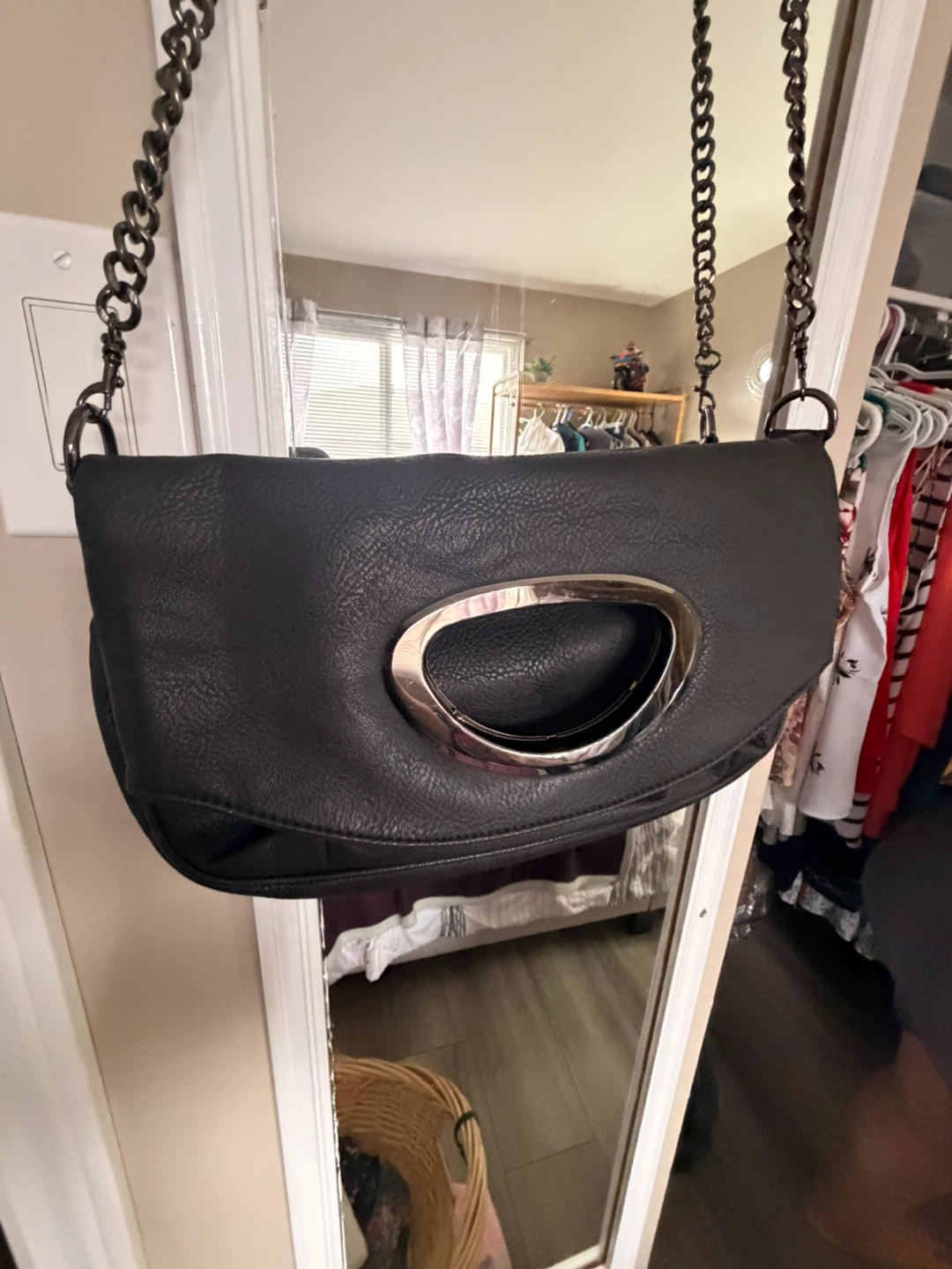 Black Clutch Purse with Chain Strap - photo 3