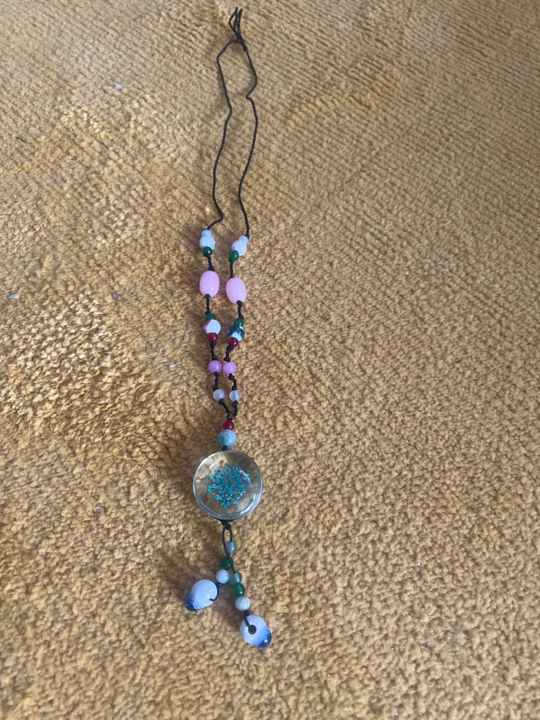 Beaded Lanyard with Charm