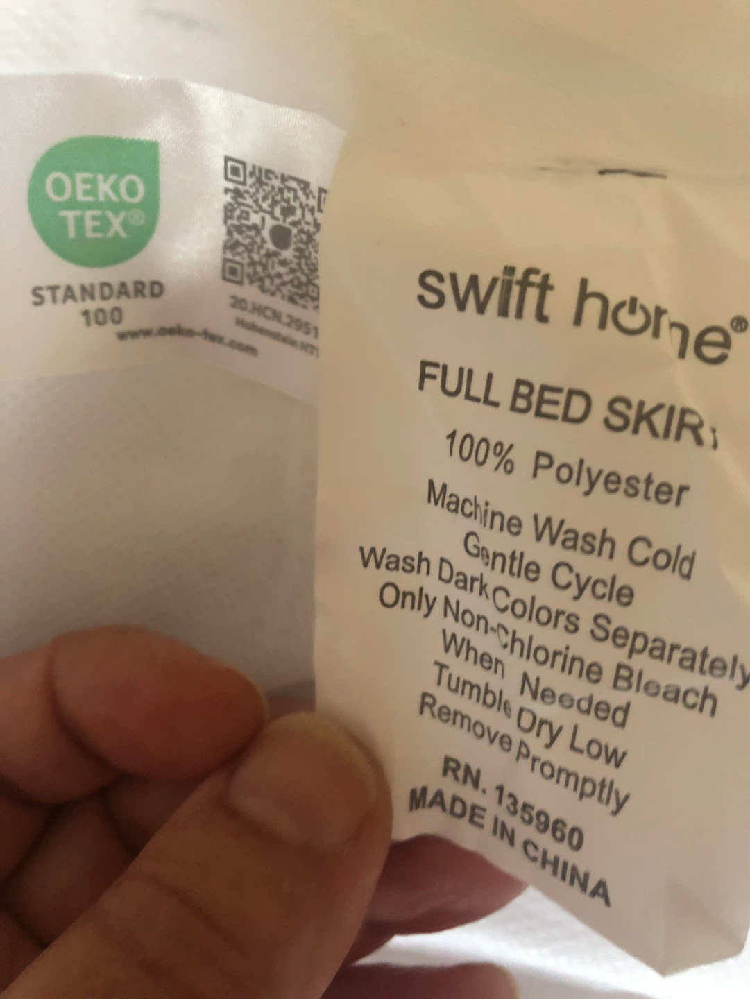 Swift Home white Full Bed Skirt OEKO TEX 65x42 - photo 3