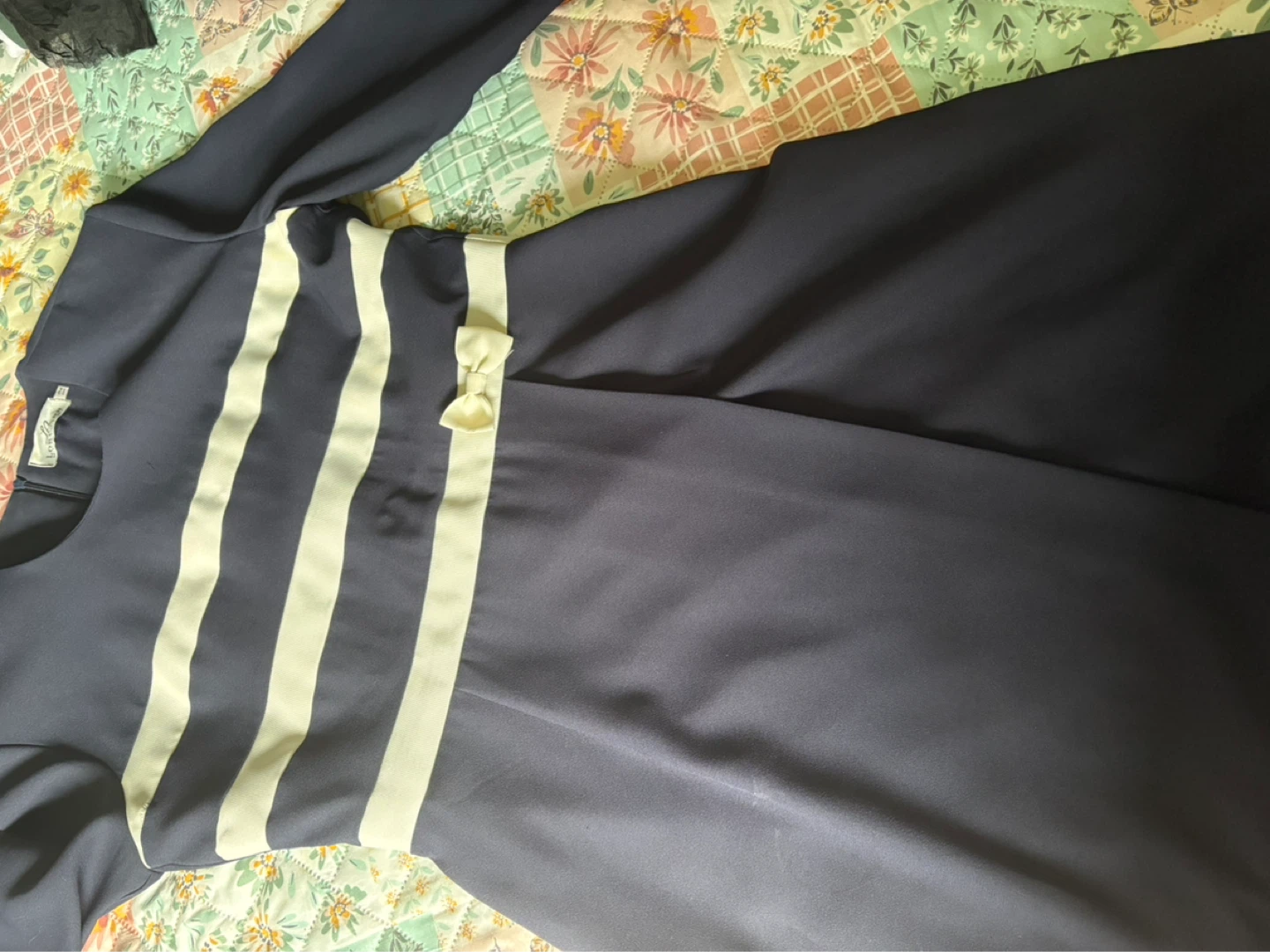LORI ANN MONTREAL Navy Striped Dress Size 12