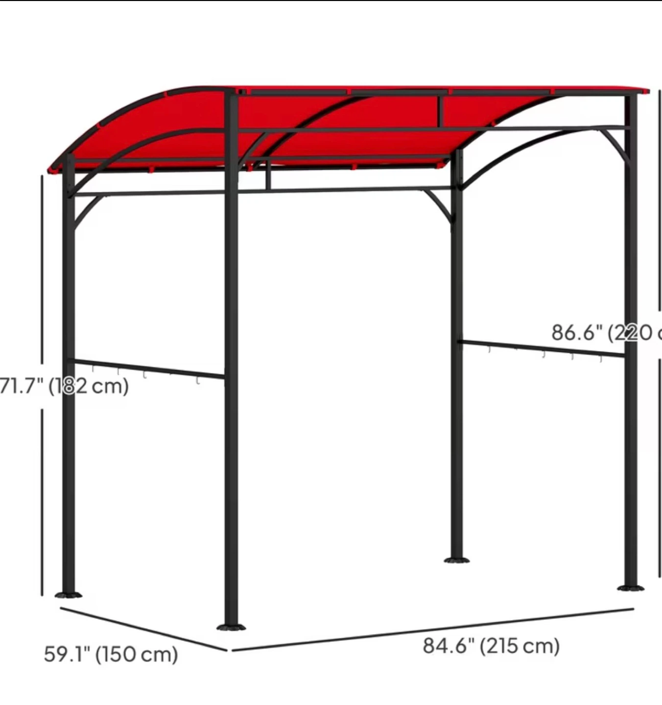Red Canopy Gazebo for Outdoor BBQ - photo 2
