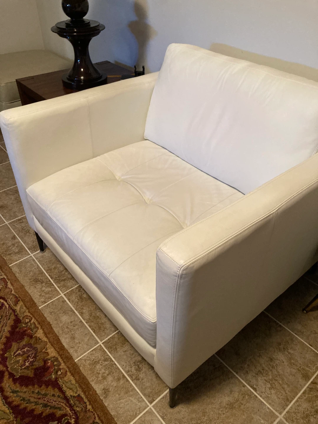 White Leather Armchair