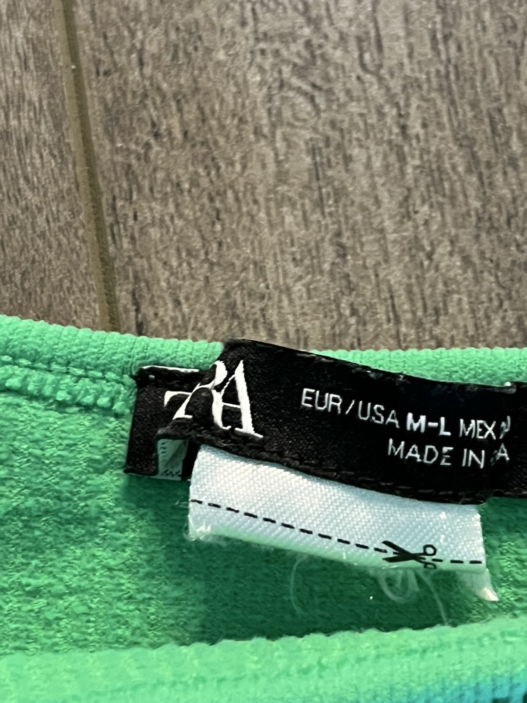 Size M/L: Zara Ribbed Tank Top - Green - photo 2