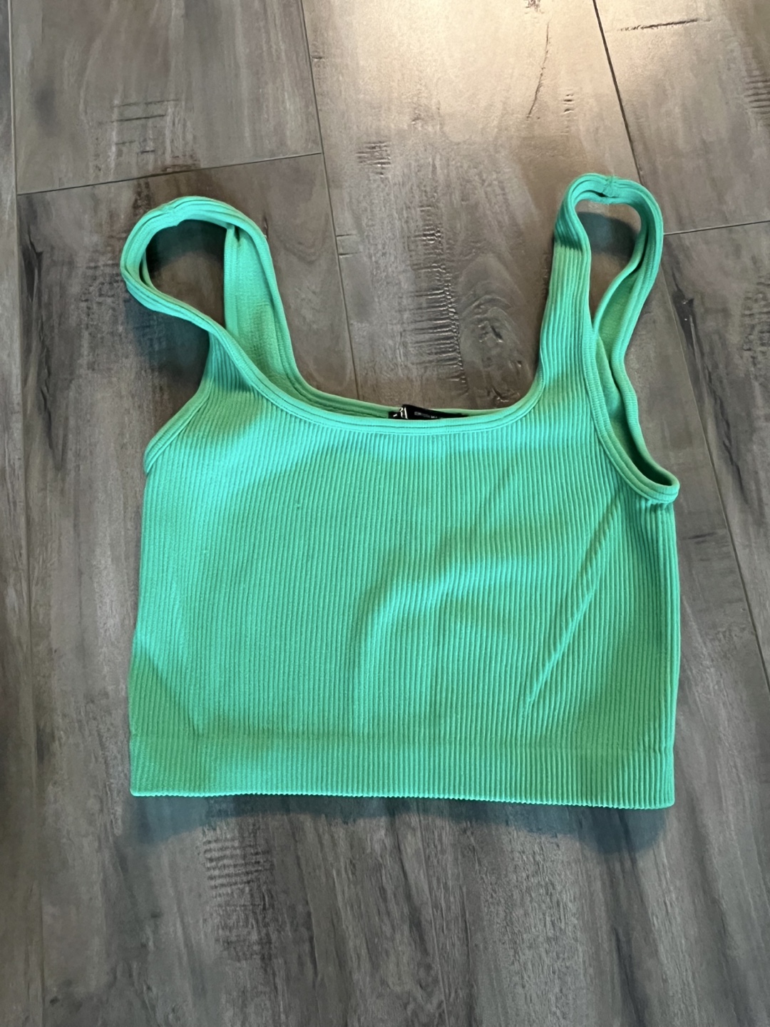Size M/L: Zara Ribbed Tank Top - Green