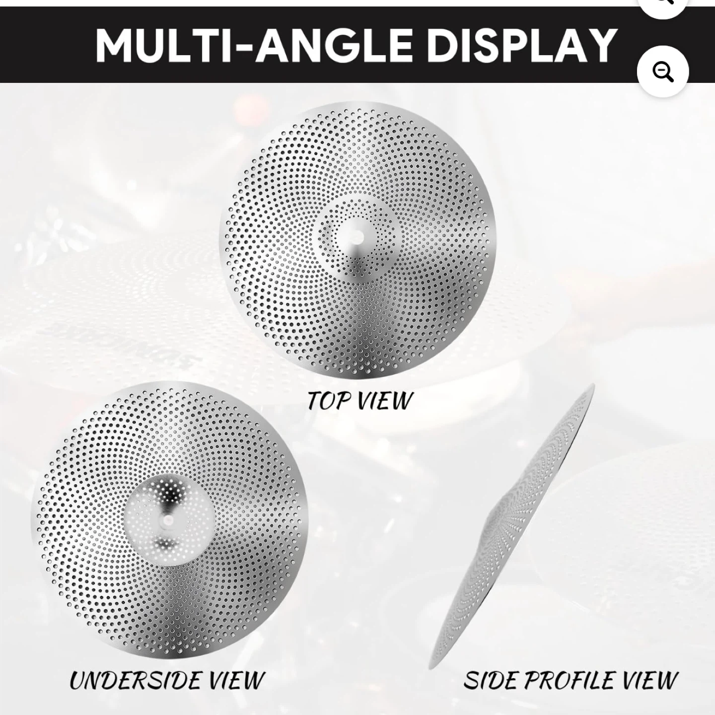 5 PCS Low Volume Cymbal Pack, Practice Cymbals Set, Quiet Cymbal - photo 5