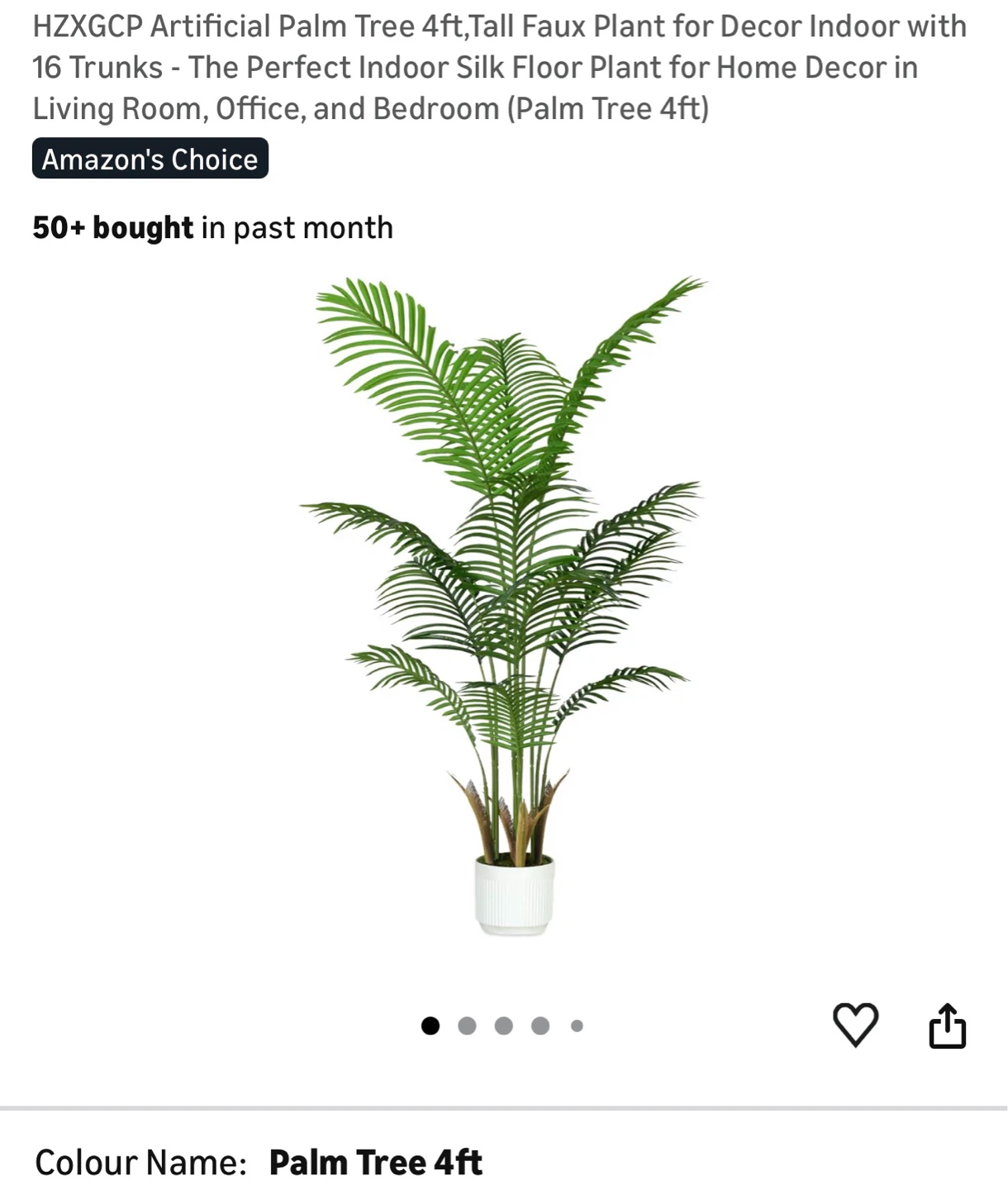 HZXGCP Artificial Palm Tree 4FT