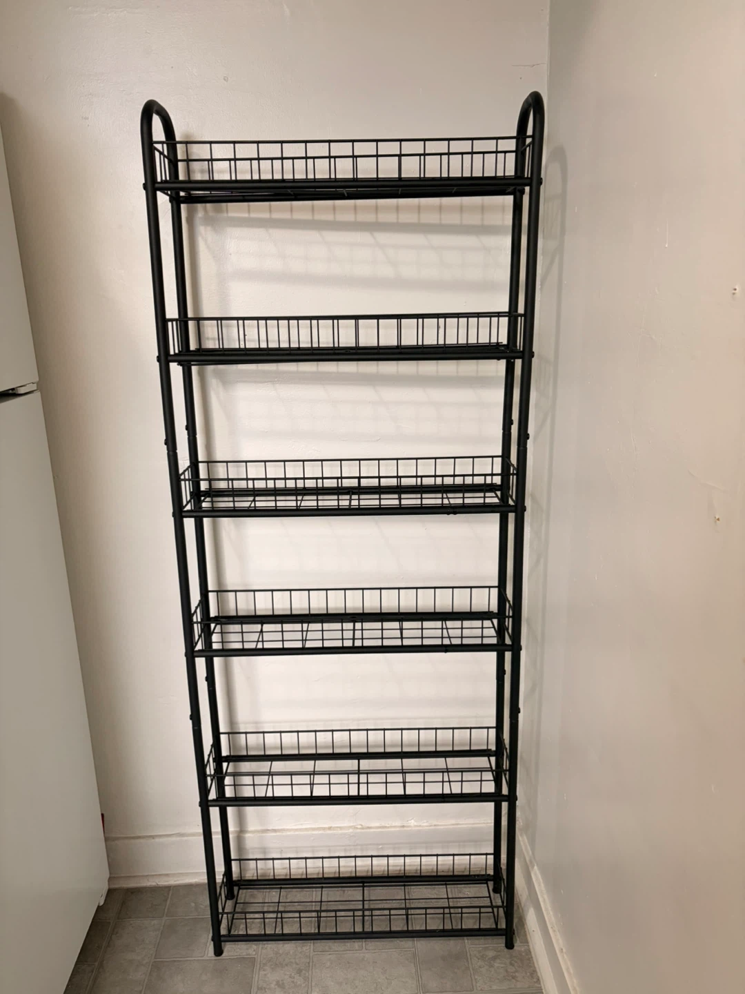 Black Metal 6-Tier Wire Shelf Rack