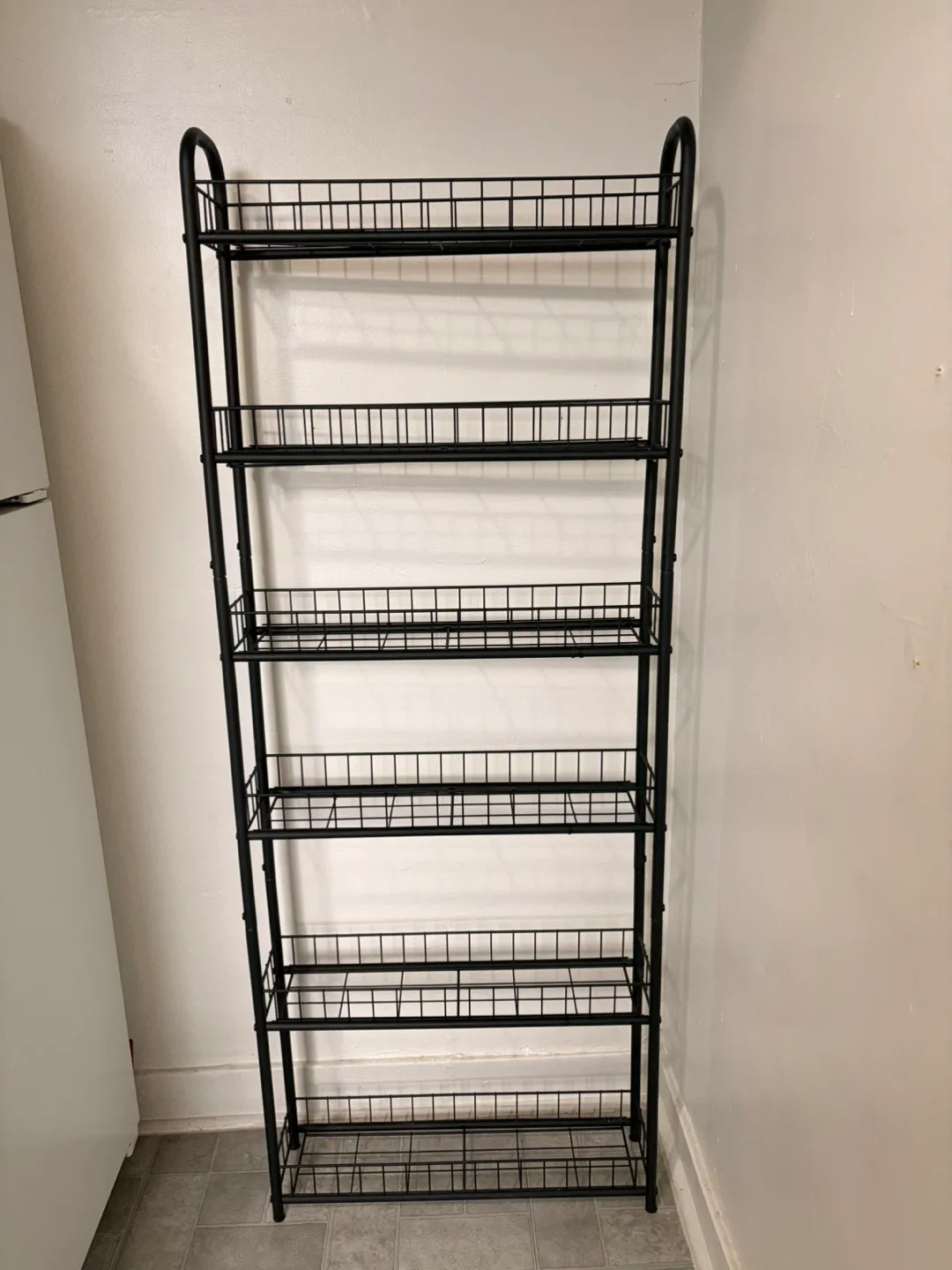 Black Metal 6-Tier Wire Shelf Rack