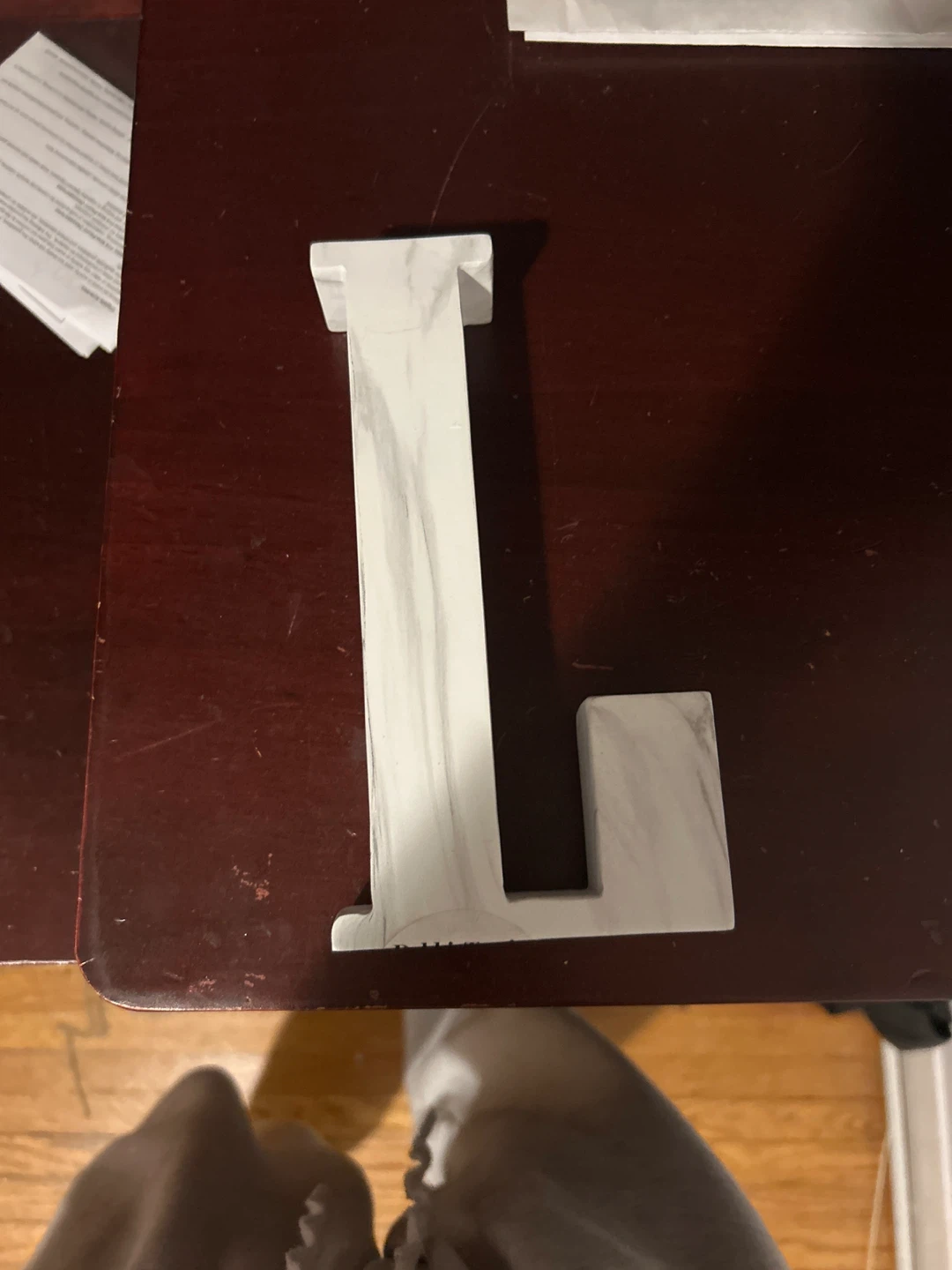 L shaped book end