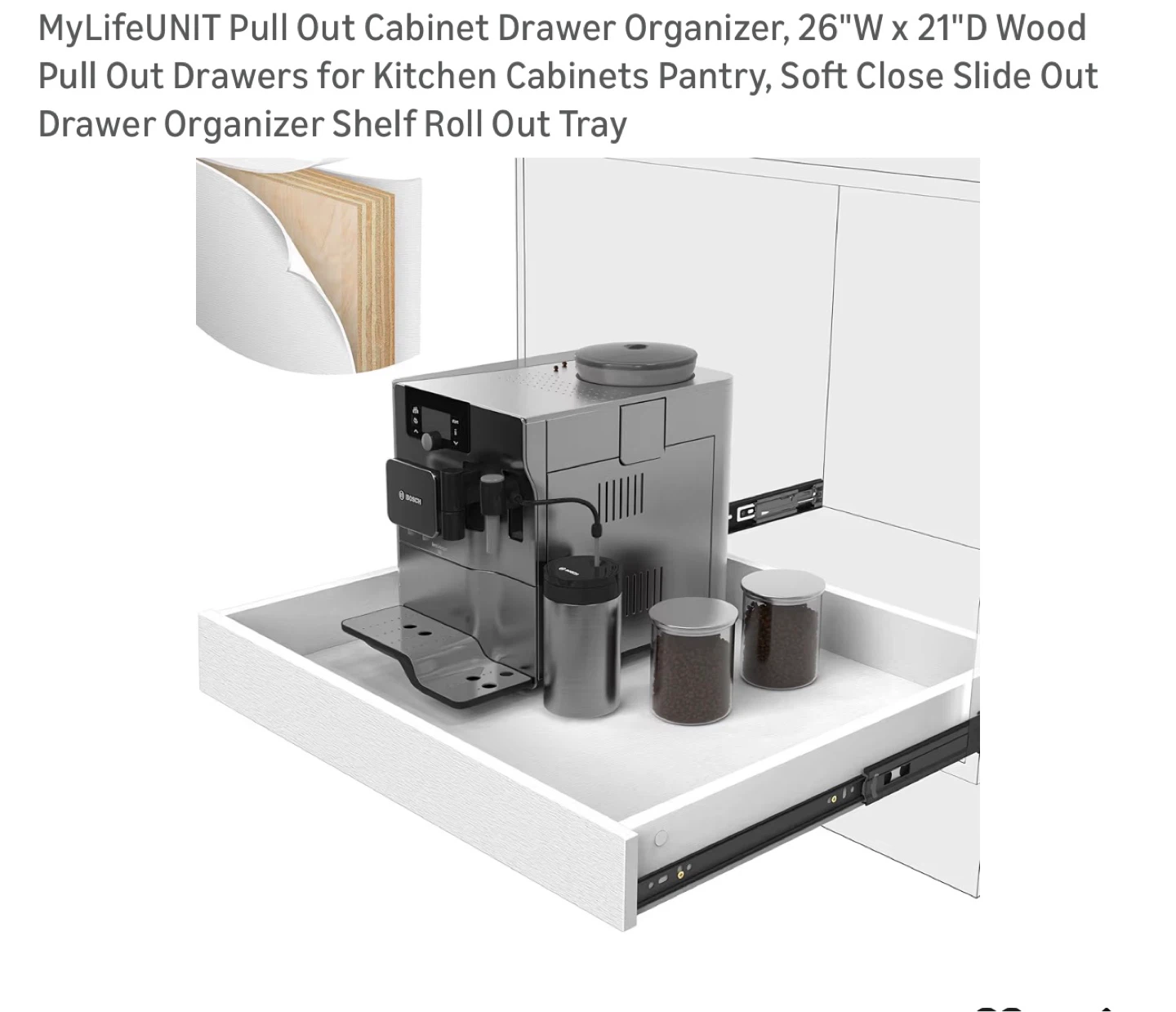 Pull Out Cabinet Drawer Organizer 26" W x 21" D P26