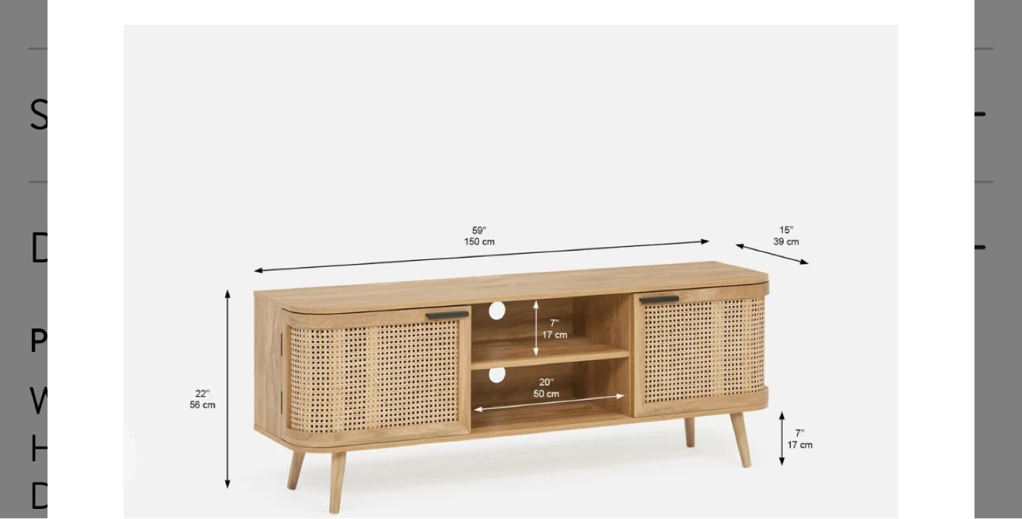 TV Media Console Table - Light Wood Finish