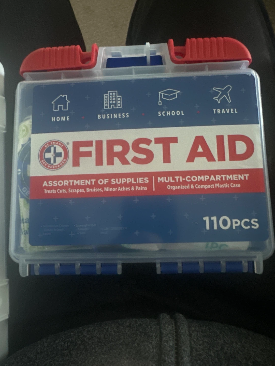 First Aid Kit - 110 Pieces - Multi-Compartment Plastic Case - photo 2