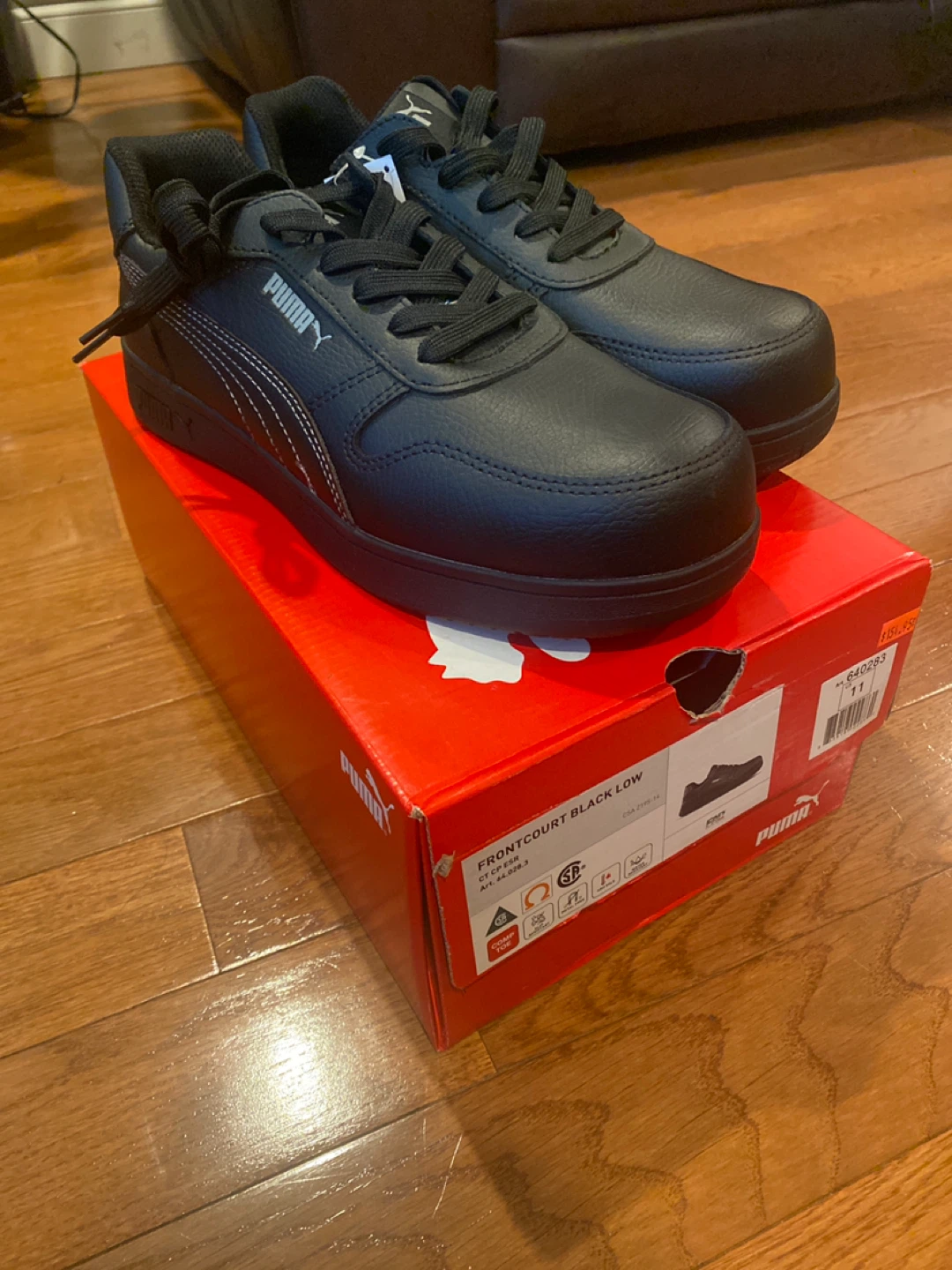 New Puma Frontcourt Black Low Steel Toe Shoes