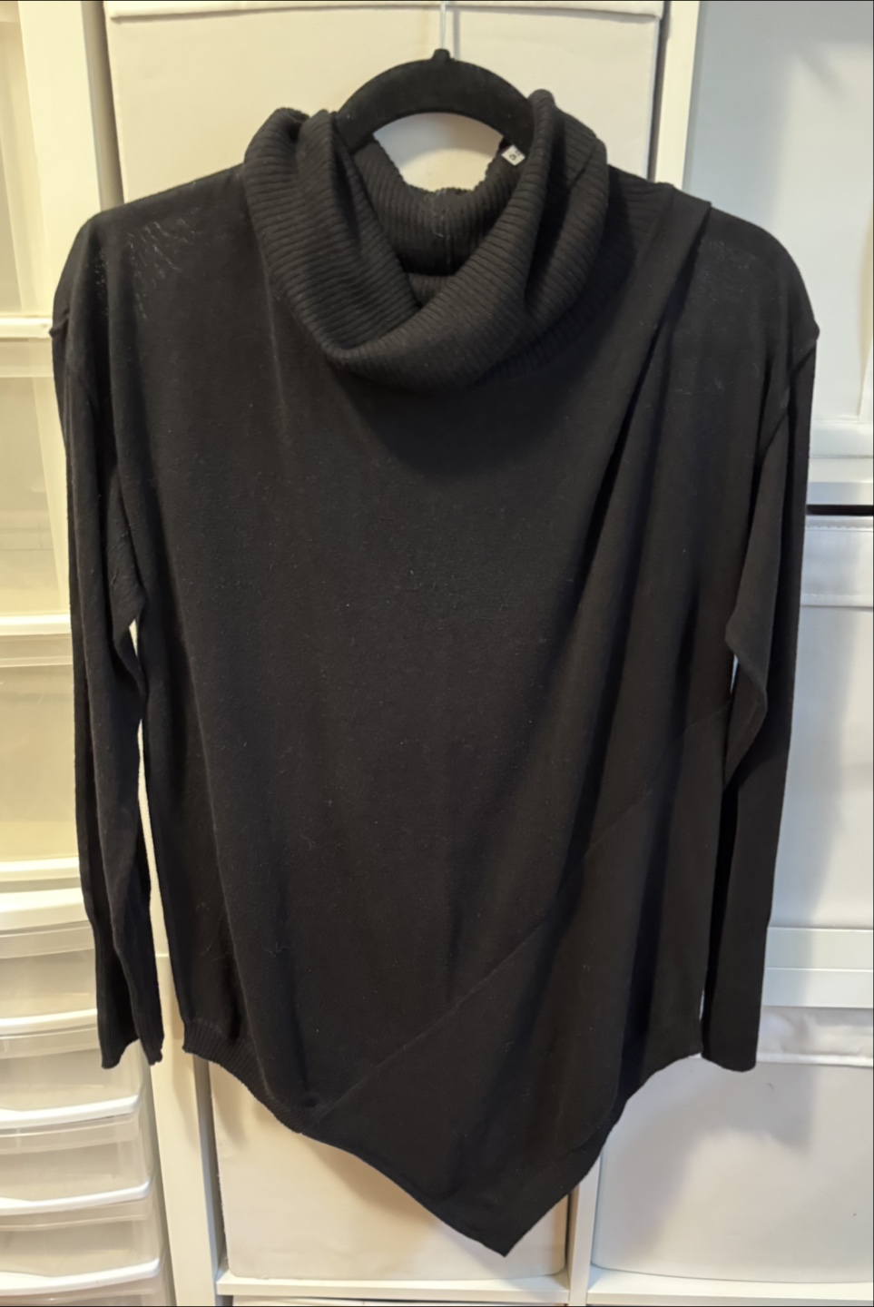 Verve Ami Black Asymmetrical Turtleneck Sweater - Size L