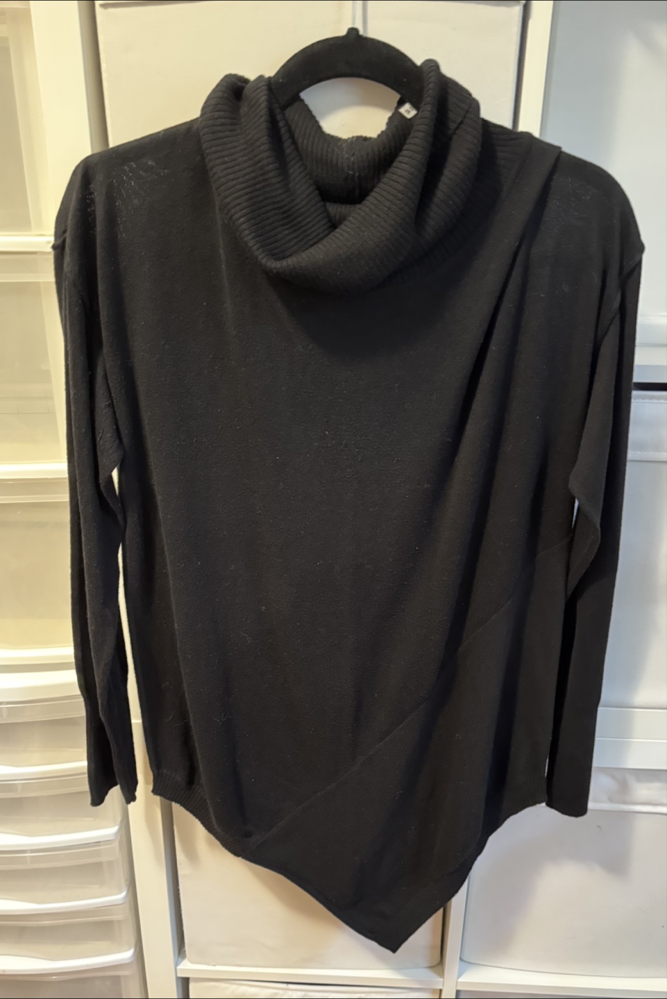 Verve Ami Black Asymmetrical Turtleneck Sweater - Size L - photo 2