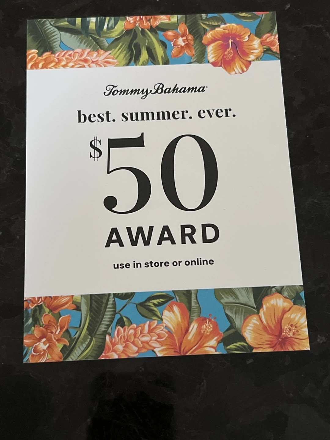 $50 Tommy Bahama Award Card