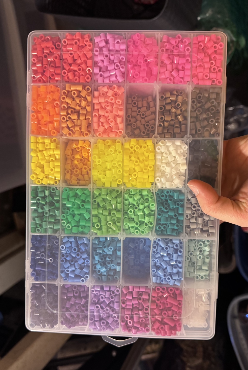 Sorted Perler Beads Assortment with Pegboards