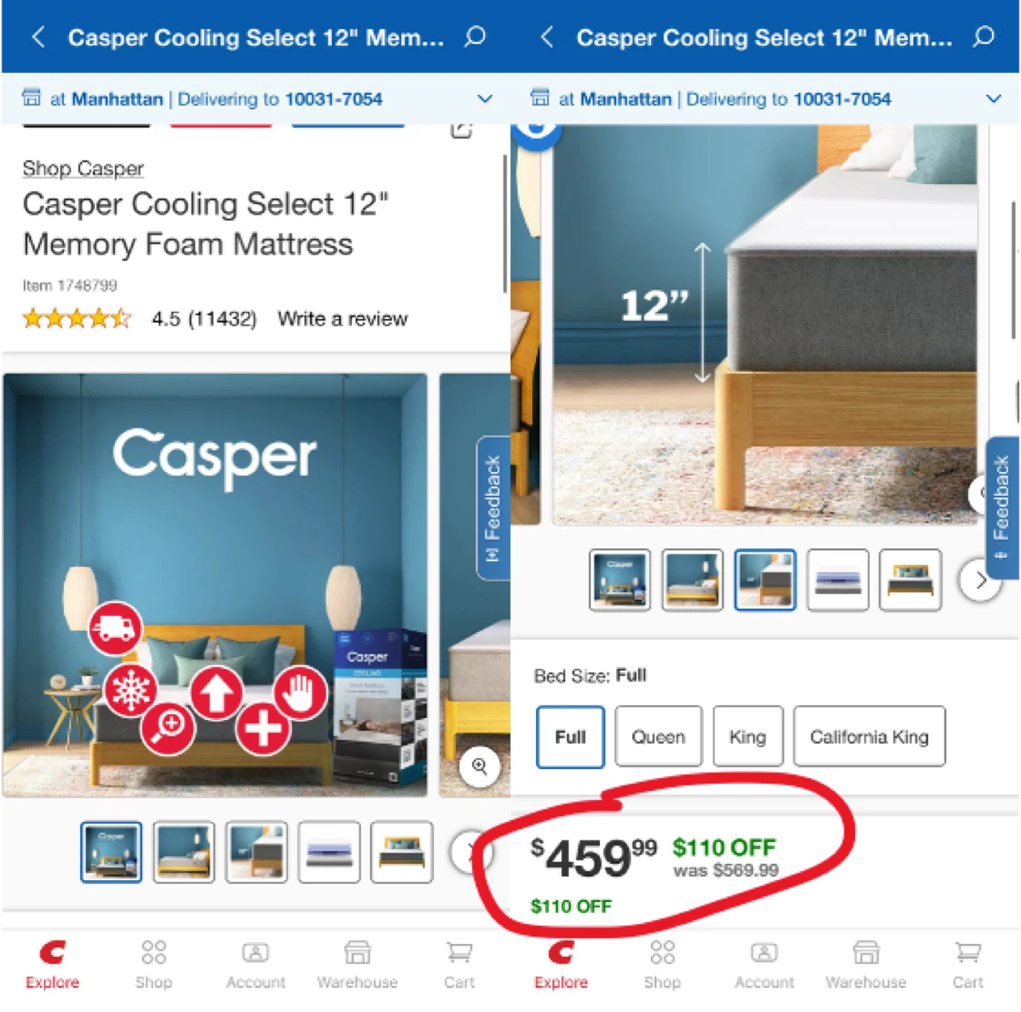 Casper 12-inch Full Mattress - photo 2