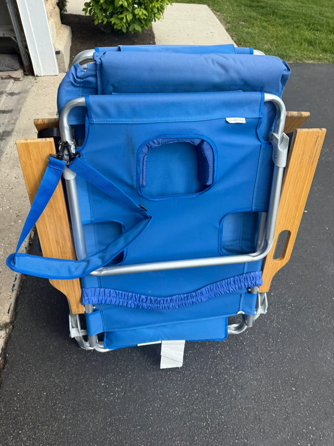 Blue Beach Chairs (2) with Ottoman and Strap - photo 5