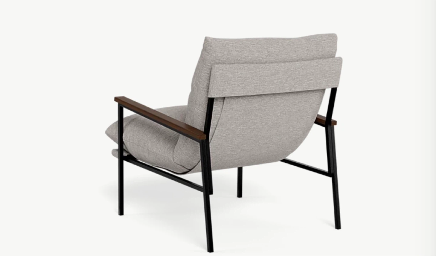 2x Modern Armchair in Light Grey Fabric - photo 4
